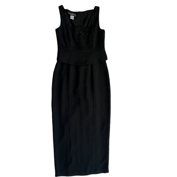 Jones New York evening Black cocktail long Dress sz 6P - Picture 2 of 8